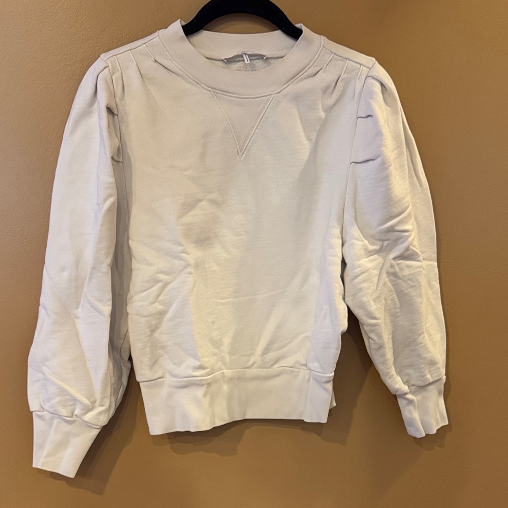 Frame Denim Cream Crewneck Sweater